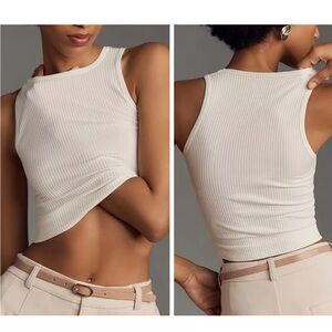 Anthropologie Reegan Crew-neck Crop Racerback Seamless Tank Top